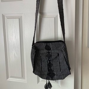 Black and white, African print, crossbody purse